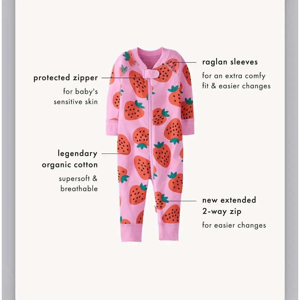 Hanna Andersson Baby Fox Print 2-Way Zip Sleeper - Organic Cotton 90 3T